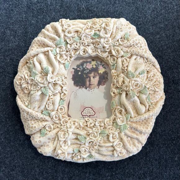 1989 Fancy Frames by United Design Floral Lace Resin Picture Frame - Picture 8 of 13